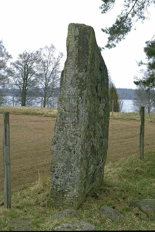 Runes written on runsten, rödaktig medelkornig gnejs. Date: V